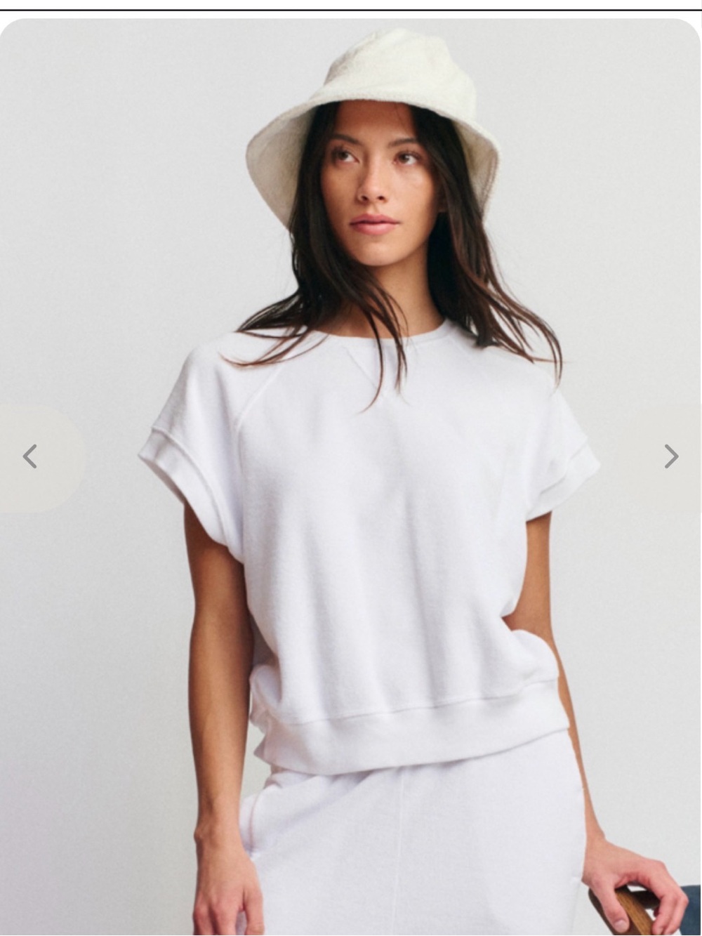 THE GREAT Micro Terry Wedge Sweatshirt In True White M /2